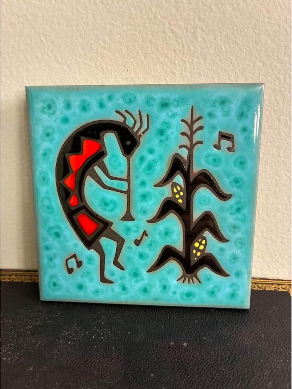 Vintage Cleo Teissedre Kokopelli Tile – Southwestern Art Pottery Trivet Wall